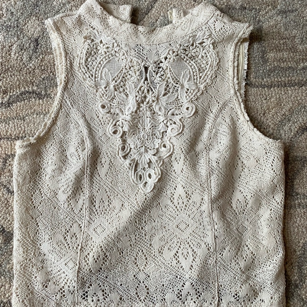 Free people crop lace tank